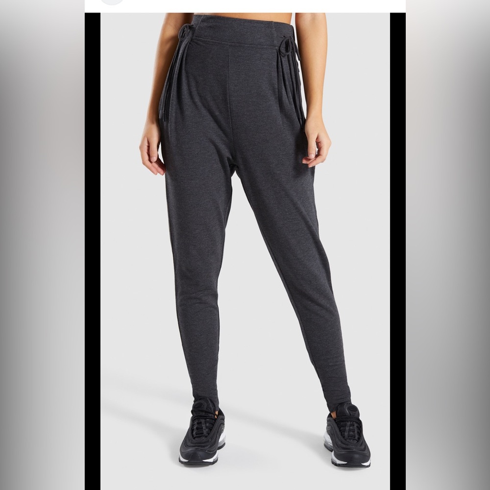 Gymshark Slounge Cinched joggers - black marl - size Large